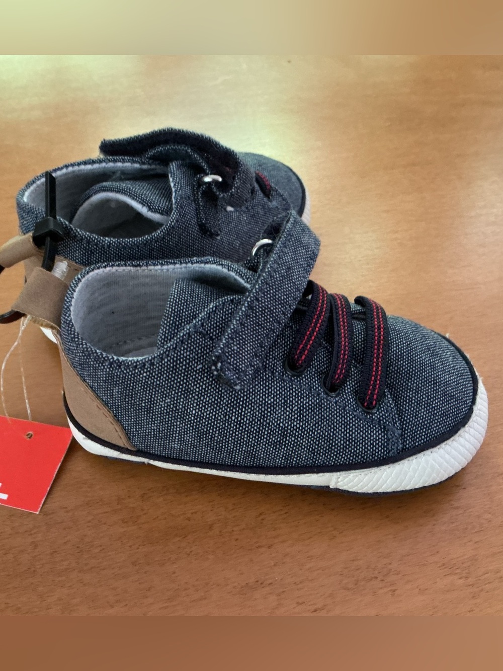 Joe Fresh Navy Canvas Sneakers with Red Accents - Picture 2 of 6